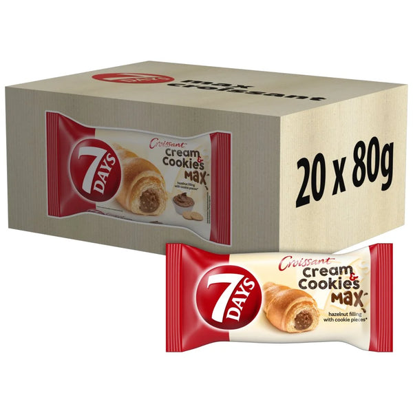 7 Days Hazelnut Cream and Cookies Croissant 80g, front of pack