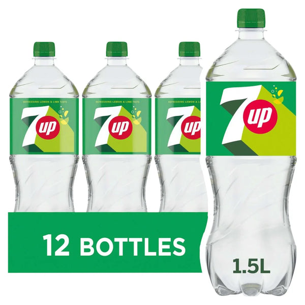 7UP Regular Lemon & Lime 1.5L Bottle, front of pack