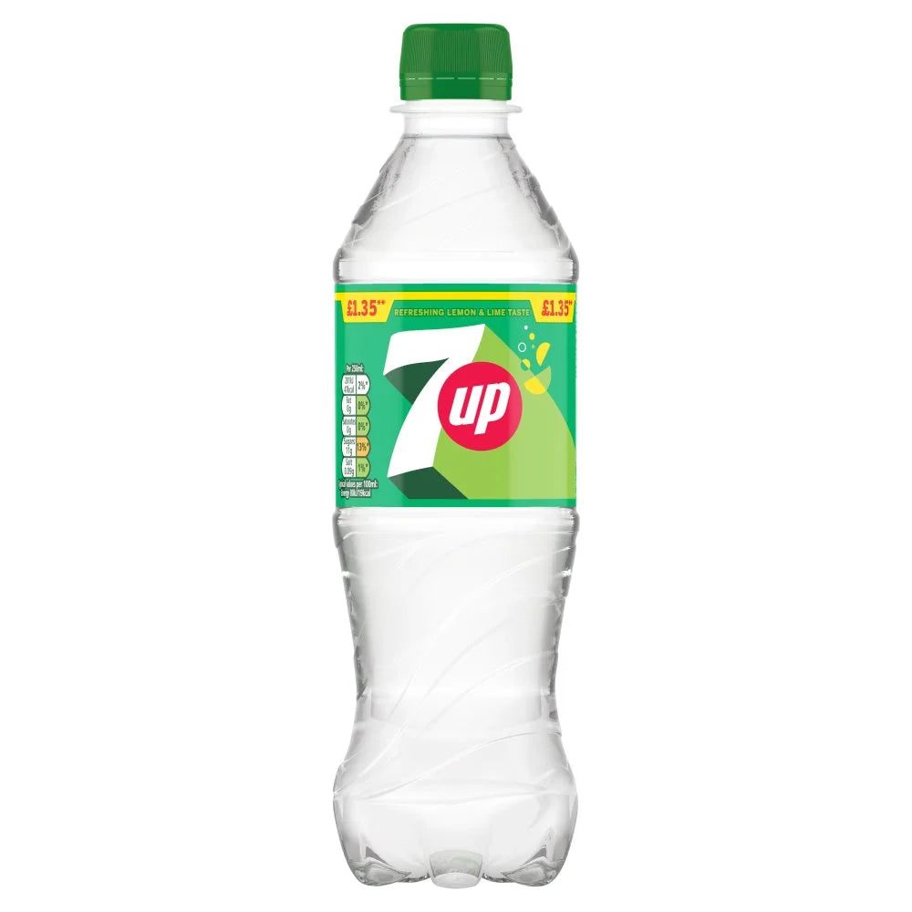 7Up Regular Lemon & Lime 500ml bottle, front of pack