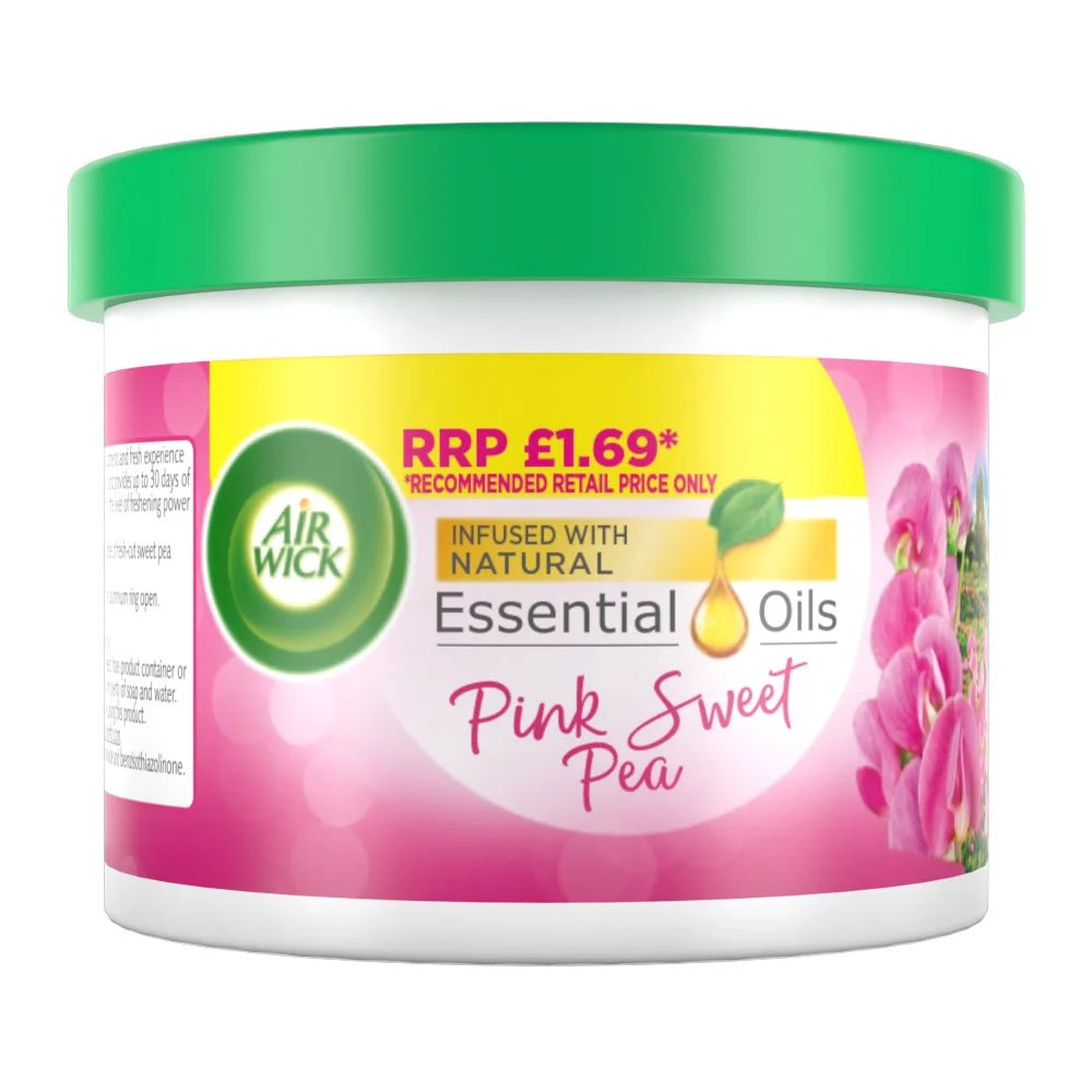 Air Wick Pink Sweet Pea Gel Tin 70g, front of pack