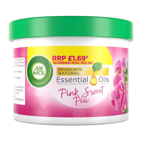 Air Wick Pink Sweet Pea Gel Tin 70g, front of pack