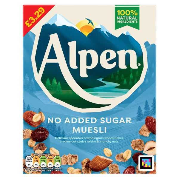 Alpen No Added Sugar Muesli Breakfast Cereal 550g, front of pack