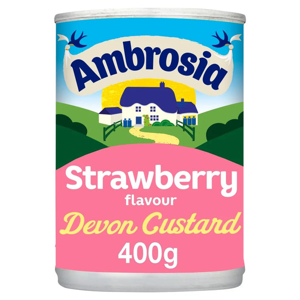 Ambrosia Strawberry Custard Dessert Can 400g, front of pack