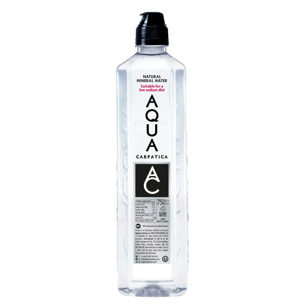 Aqua Carpatica Natural Still Mineral Water Sports Cap 750ml, front of pack