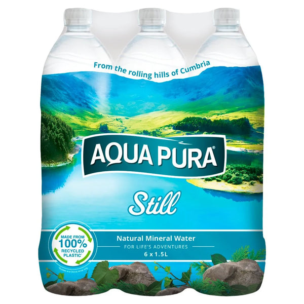 Aqua Pura Still Natural Mineral Water 1.5L, front of pack