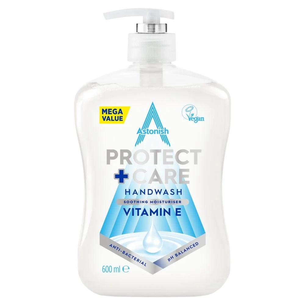 Astonish Protect + Care Anti-Bacterial Handwash Vitamin E 600ml, front of pack