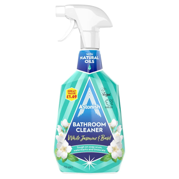 Astonish White Jasmine and Basil Bathroom Cleaner 750ml, front of pack