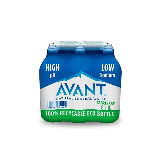 Avant Natural Mineral Water Sportscap 1L, front of pack