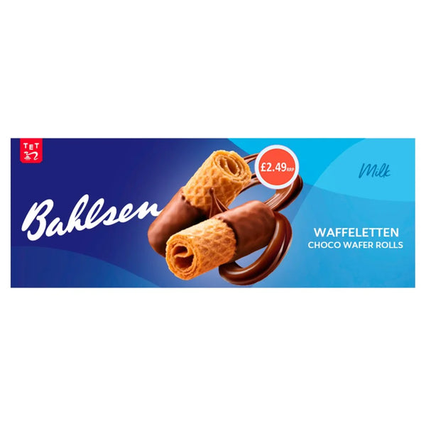 Bahlsen Milk Waffeletten Choco Wafer Rolls 100g, front of pack