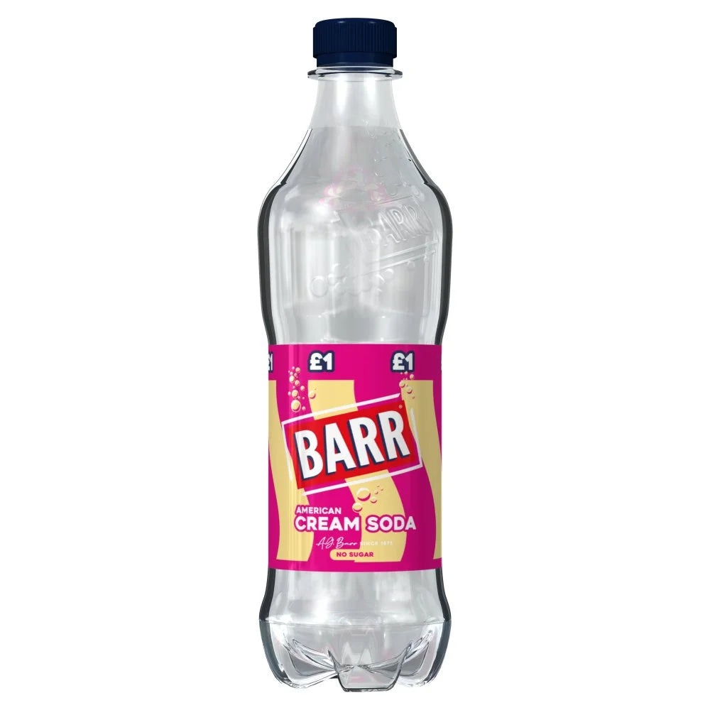 Barr American Cream Soda Soft Drink Bottle 500ml, front of pack