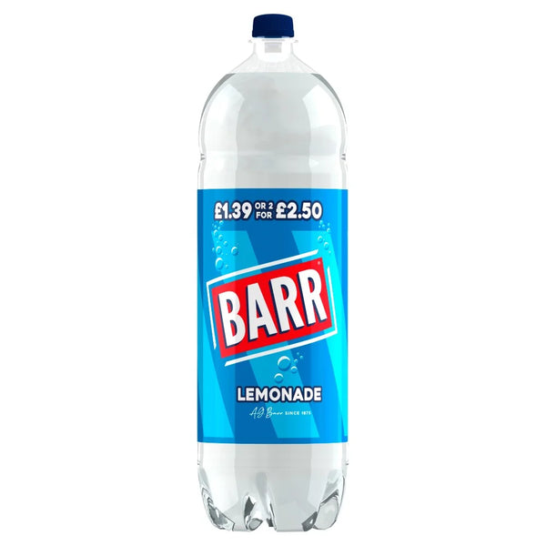 Barr Lemonade Soft Drink 2L bottle, front of pack
