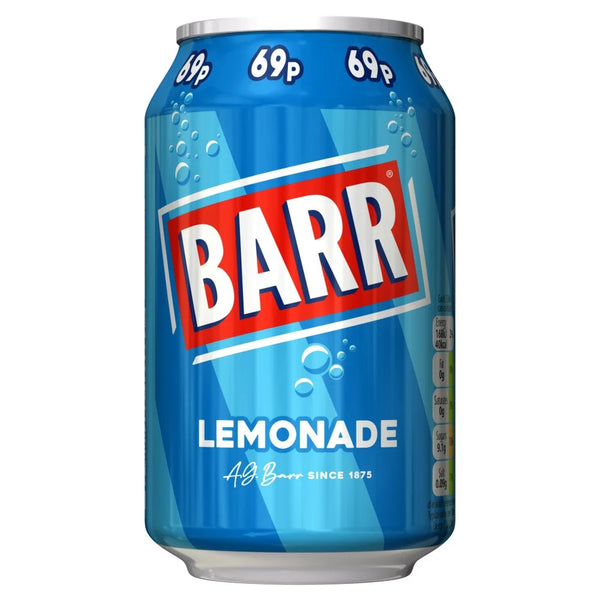 Barr Lemonade Soft Drink Can 330ml, front of pack