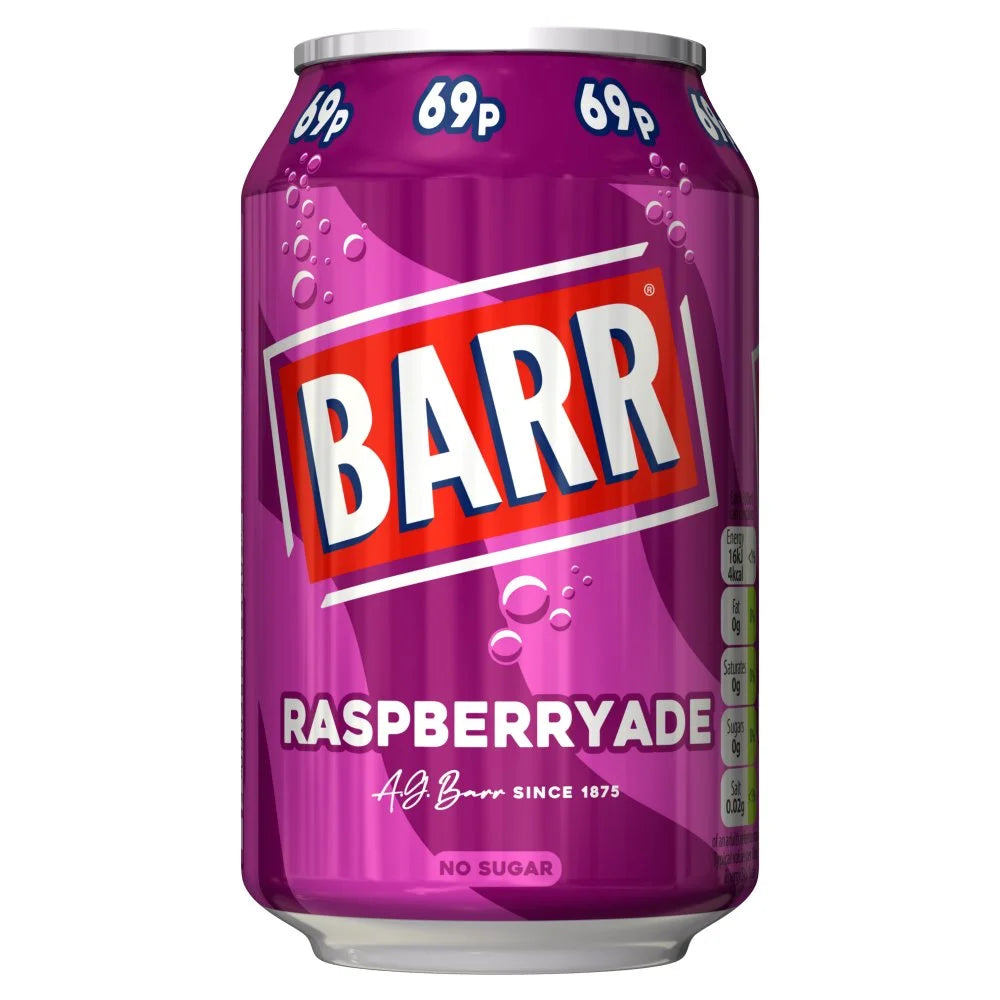 Barr Raspberryade 330ml, front of pack