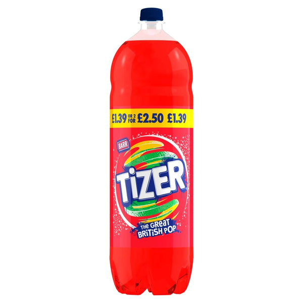 Barr Tizer Soft Drink 2L bottle, front of pack