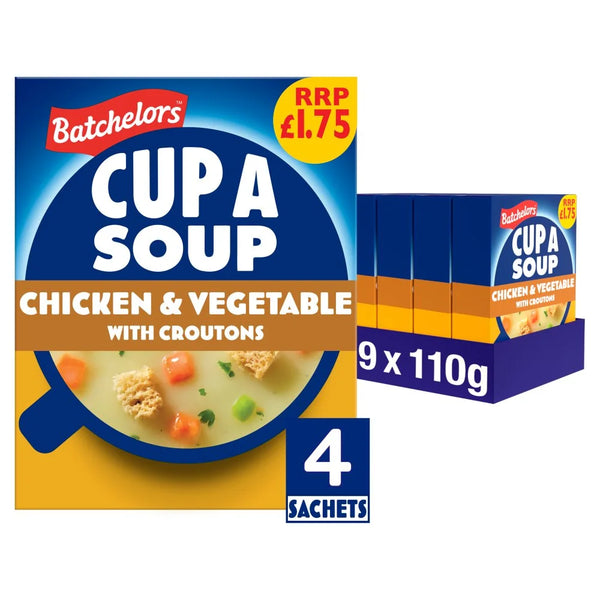 Batchelors Cup a Soup Chicken and Vegetable with Croutons, front of pack