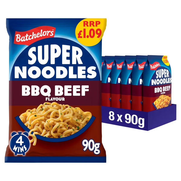 Batchelors Super Noodles BBQ Beef Flavour 90g, front of pack