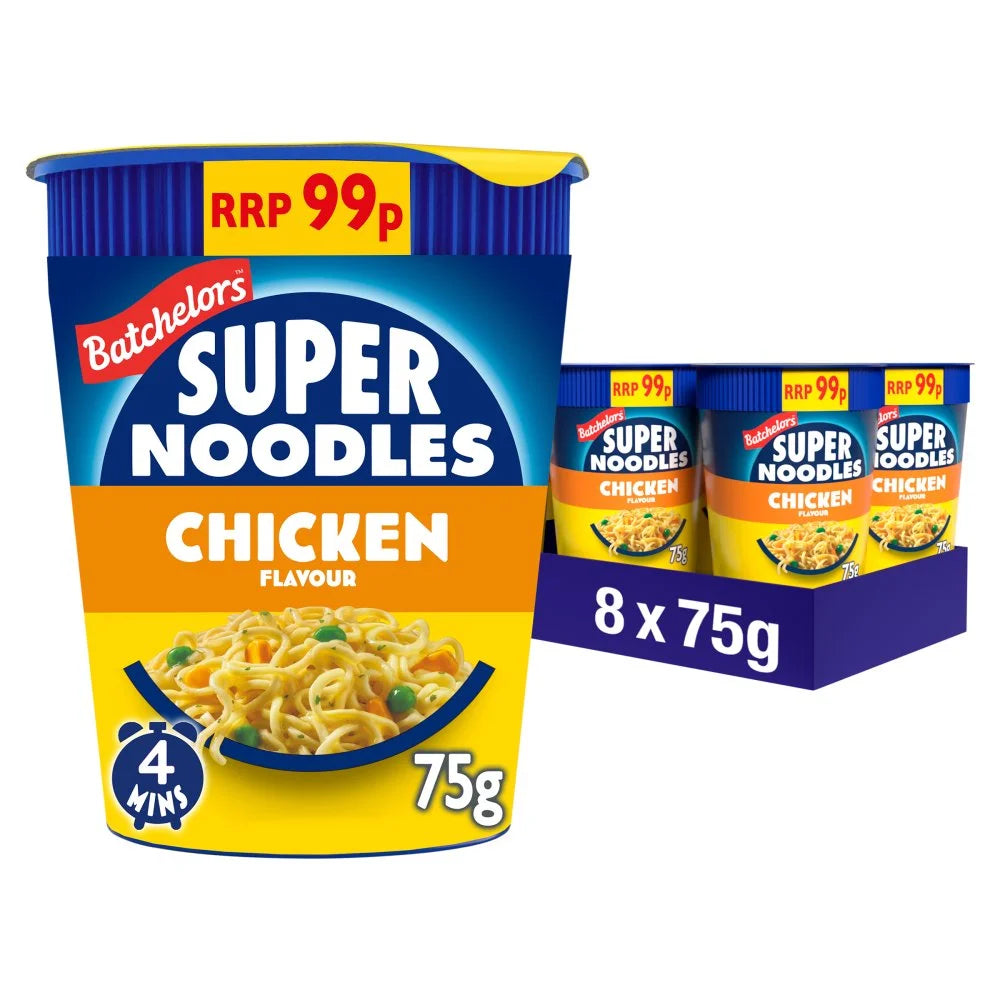Batchelors Super Noodles Chicken Flavour Pot 75g, front of pack