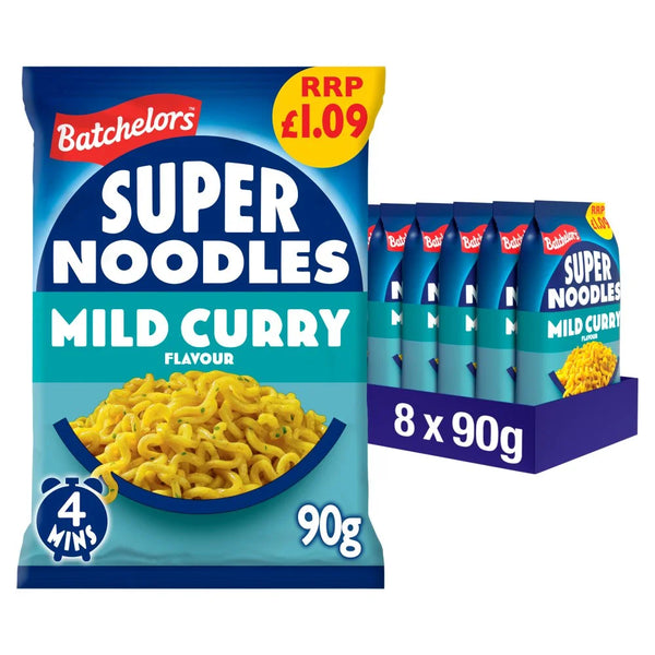 Batchelors Super Noodles Mild Curry Flavour 90g, front of pack