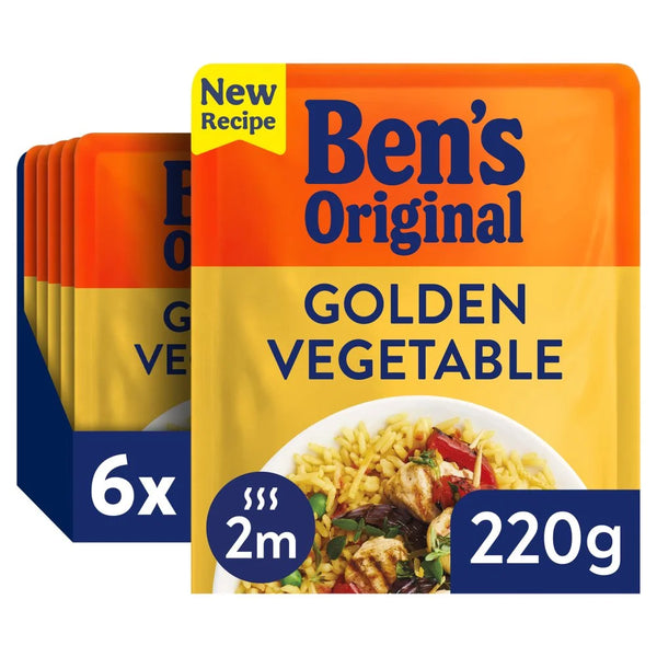 Ben's Original Golden Vegetable Microwave Rice 220g, front of pack