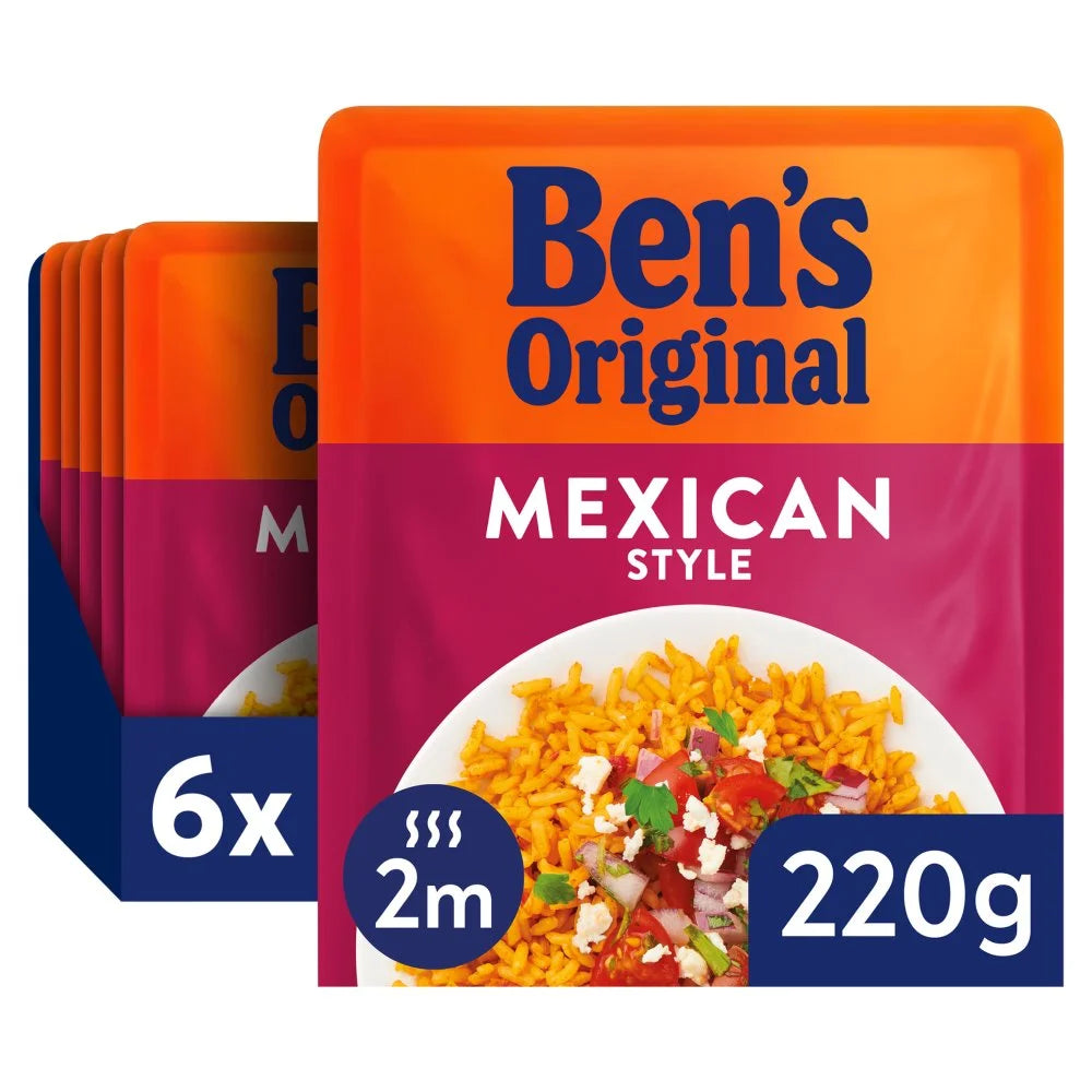 Ben's Original Mexican Style Microwave Rice 220g, front of pack