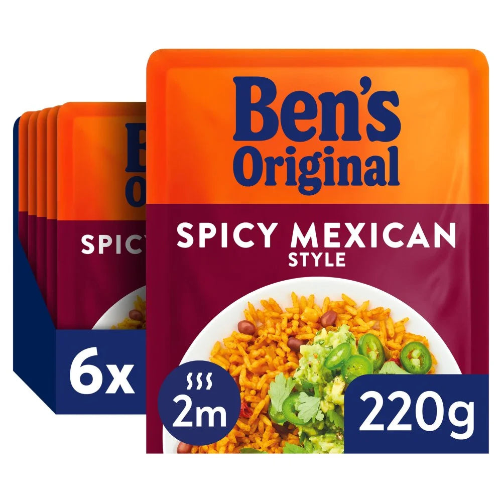 Ben's Original Spicy Mexican Microwave Rice 220g, front of pack