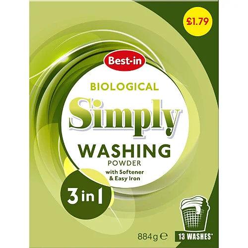 Best-In 3 In 1 Bio Powder 13 Wash, front of pack