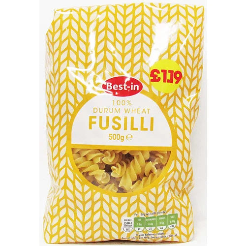 Best-In Fusilli Pasta 500g, front of pack