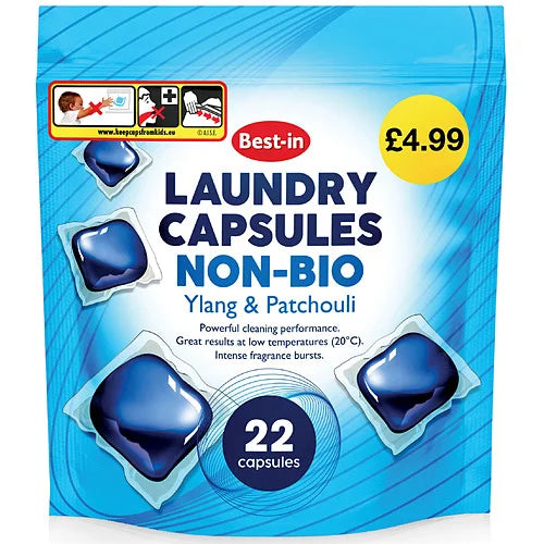 Best-In Laundry Non Bio 22 Wash, front of pack