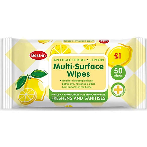 Best-In Multi Surface Wipes 50s, front of pack