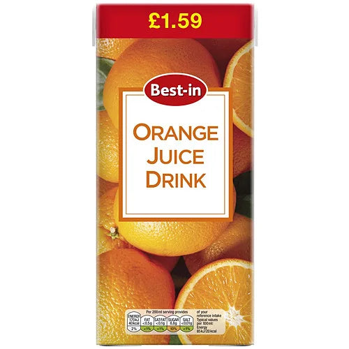 Best-In Orange Juice 1L carton, front of pack