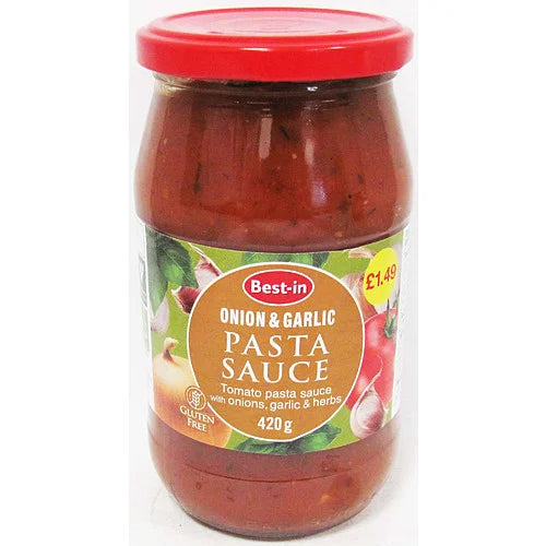 Best-In Pasta Sauce Onion and Garlic 420g, front of pack
