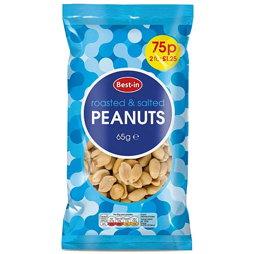 Best-In Salted Peanuts 65g pack, front of pack