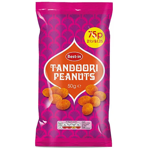 Best-In Tandoori Peanuts 50g pack, front of pack