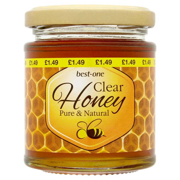 Best-One clear honey 227g, front of pack