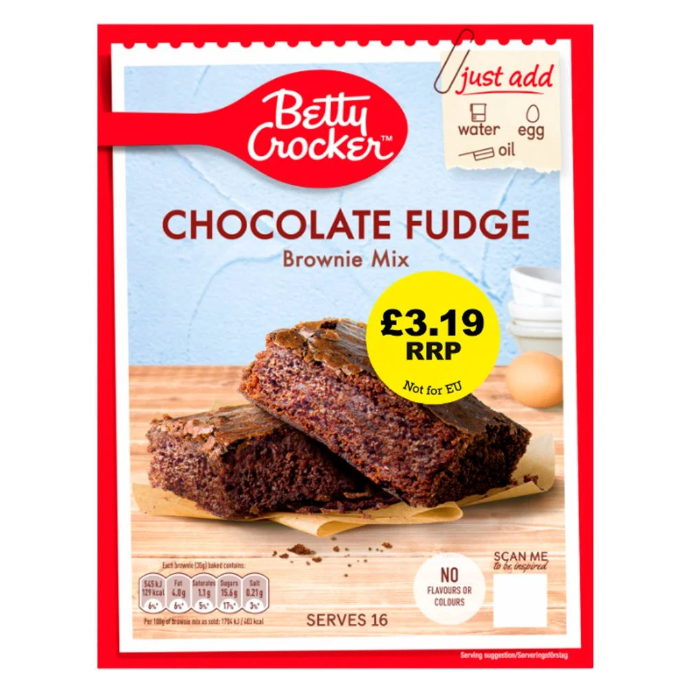 Betty Crocker Chocolate Fudge Brownie Mix 415g, front of pack