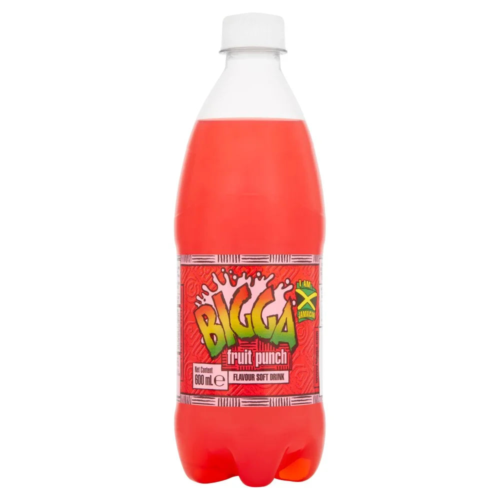 Bigga Fruit Punch Flavour Soft Drink 600ml, front of pack