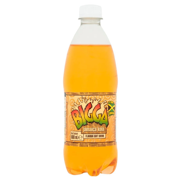 Bigga Jamaica Kola Flavour Soft Drink 600ml bottle, front of pack