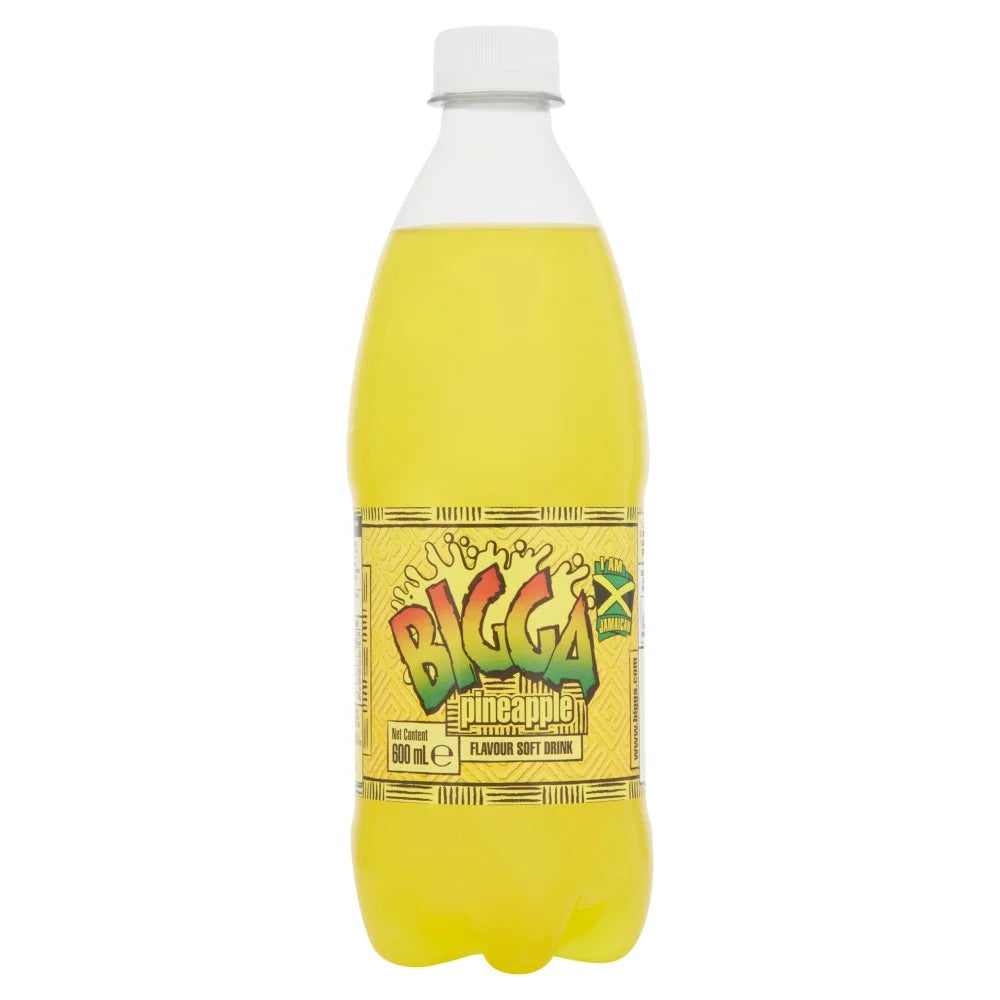 Bigga Pineapple Flavour Soft Drink 600ml, front of pack