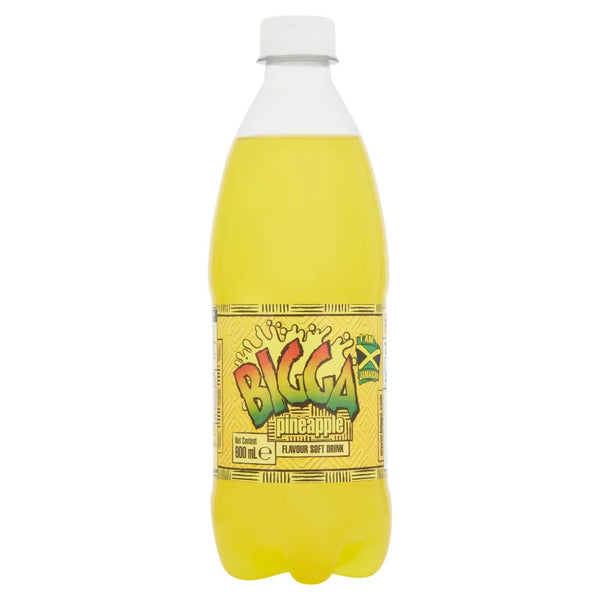 Bigga Pineapple Flavour Soft Drink 600ml, front of pack