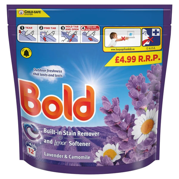 Bold Pods Lavender and Camomile Washing Capsules, front of pack