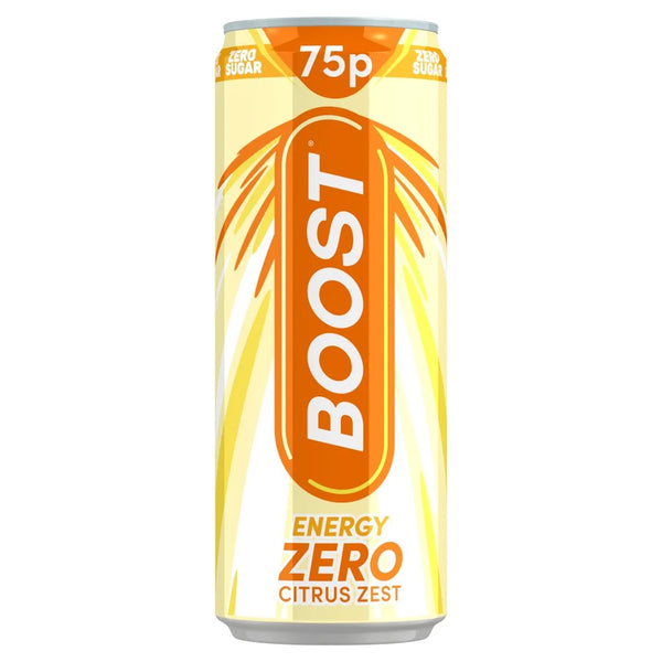 Boost Energy Drink Zero Sugar Citrus Zest 250ml, front of pack