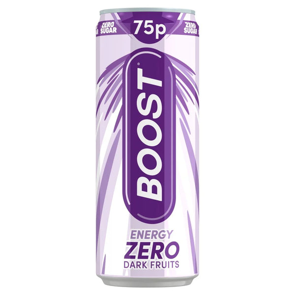 Boost Energy Drink Zero Sugar Dark Fruits 250ml, front of pack