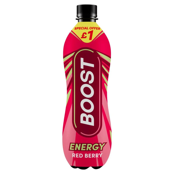 Boost Energy Red Berry 500ml, front of pack