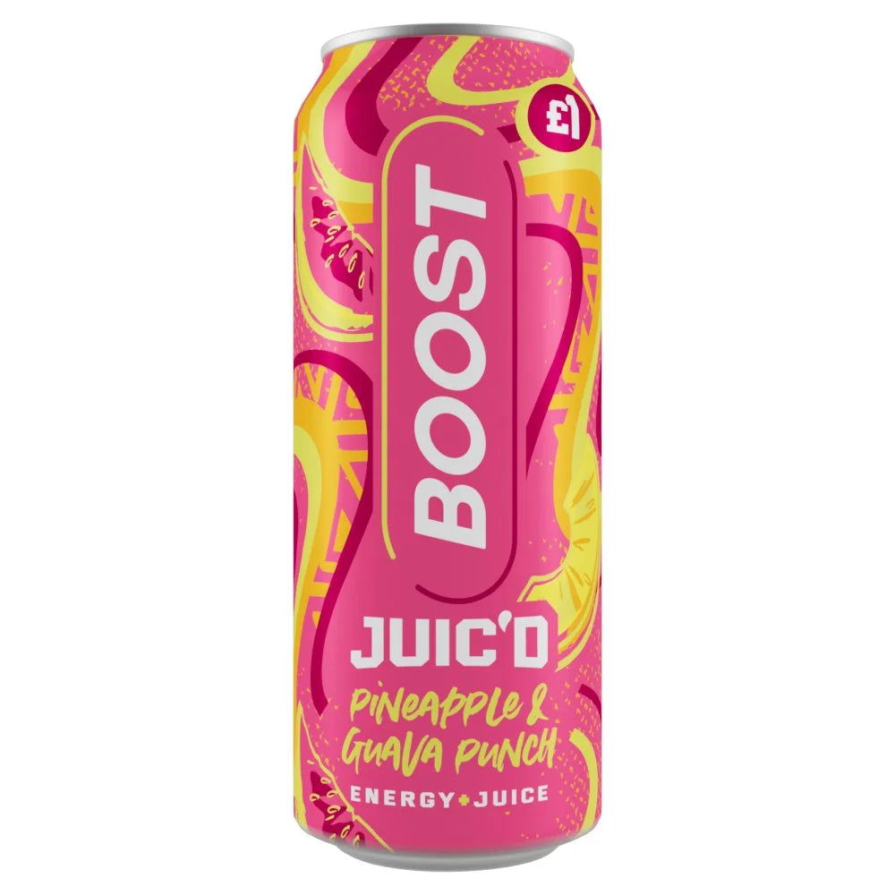 Boost Juic'd Energy Drink Pineapple & Guava Punch 500ml, front of pack