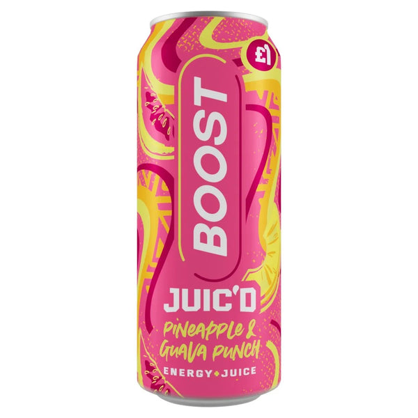Boost Juic'd Energy Drink Pineapple & Guava Punch 500ml, front of pack