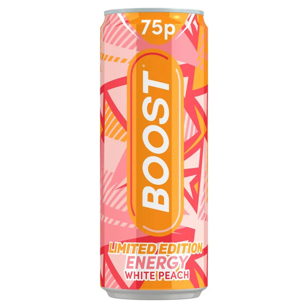 Boost Limited Edition Energy White Peach 250ml, front of pack