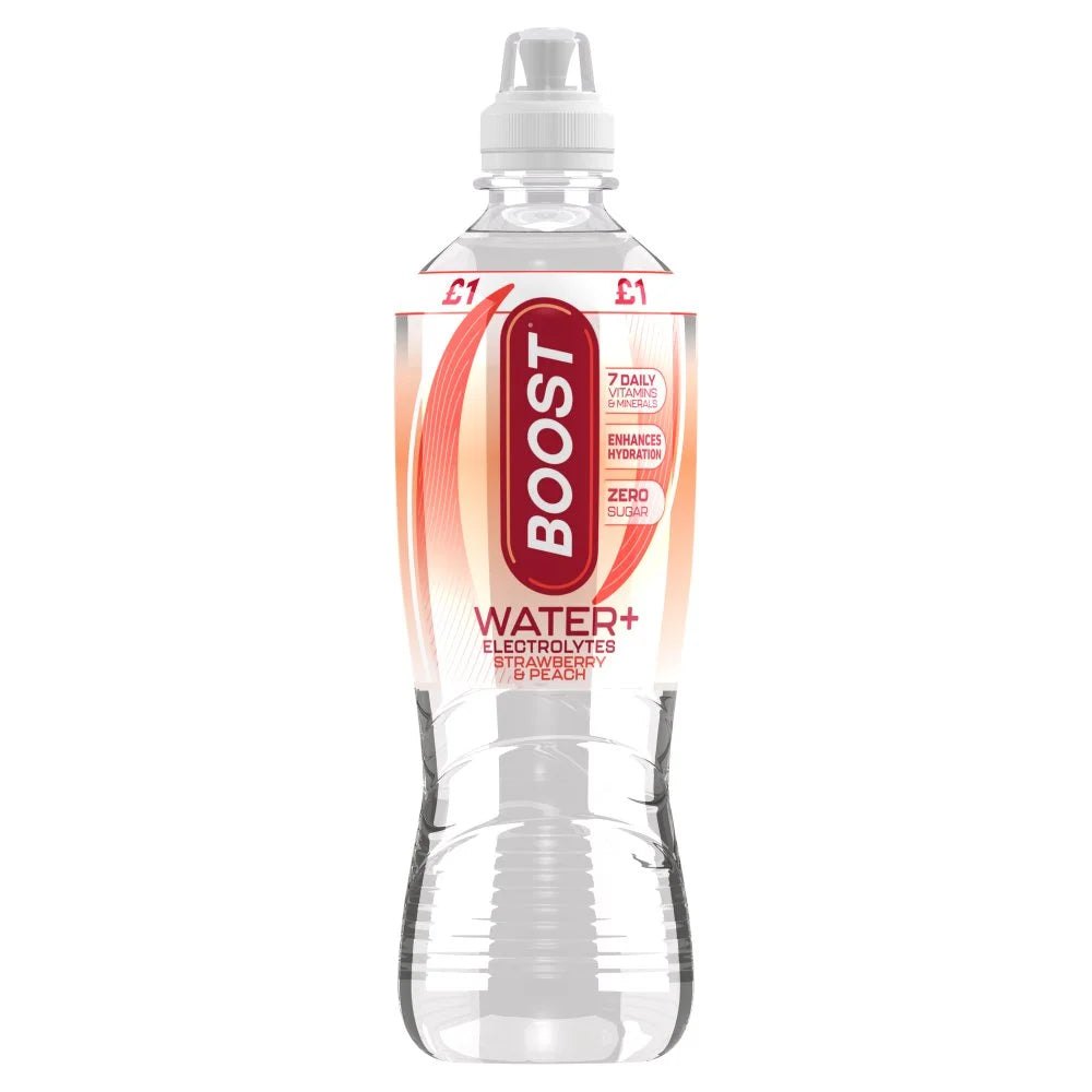 Boost Sport Hydration Water Strawberry Peach 500ml, front of pack