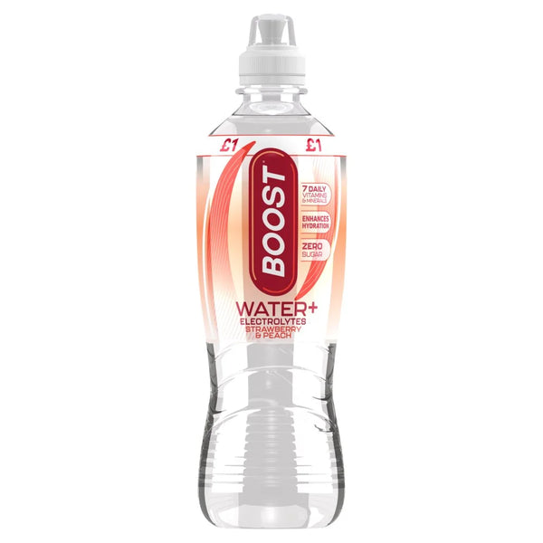 Boost Sport Hydration Water Strawberry Peach 500ml, front of pack