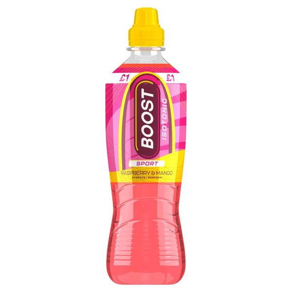 Boost Sport Raspberry Mango Isotonic Drink 500ml, front of pack