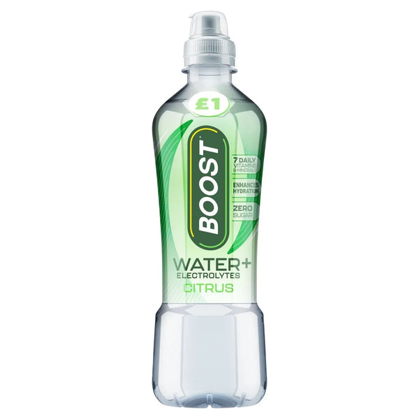 Boost Water+ Electrolytes Citrus Hydration Drink 500ml, front of pack